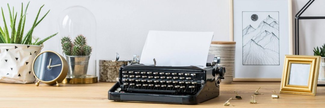 Typewriter on desk